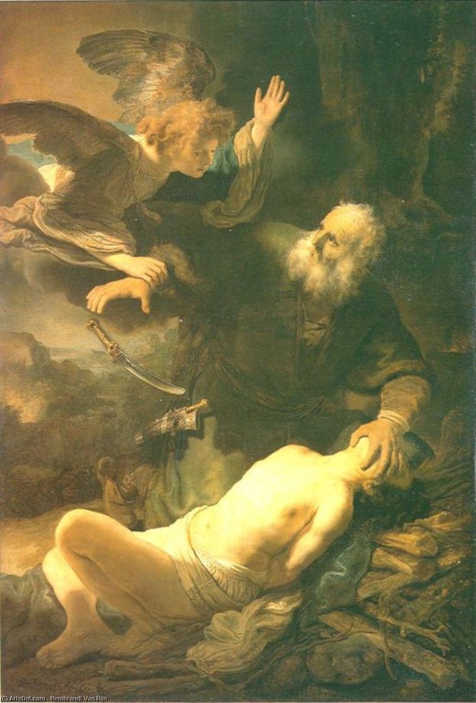 WikiOO.org - Енциклопедія образотворчого мистецтва - Живопис, Картини
 Rembrandt Van Rijn - Sacrifice of Abraham