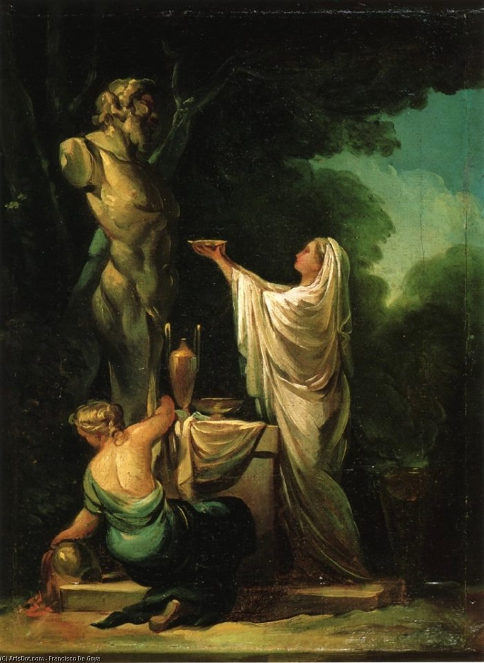 Wikioo.org – La Enciclopedia de las Bellas Artes - Pintura, Obras de arte de Francisco De Goya - El sacrificio bastante  Príapo
