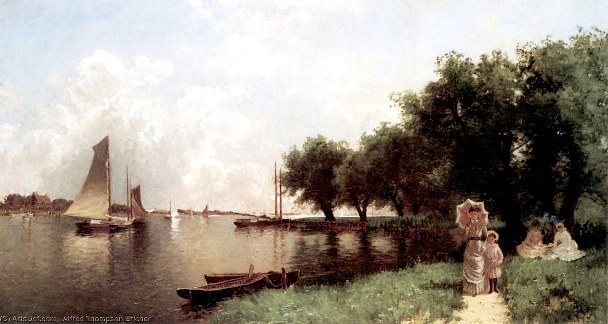 WikiOO.org - Encyclopedia of Fine Arts - Målning, konstverk Alfred Thompson Bricher - Sag Harbour, Long Island