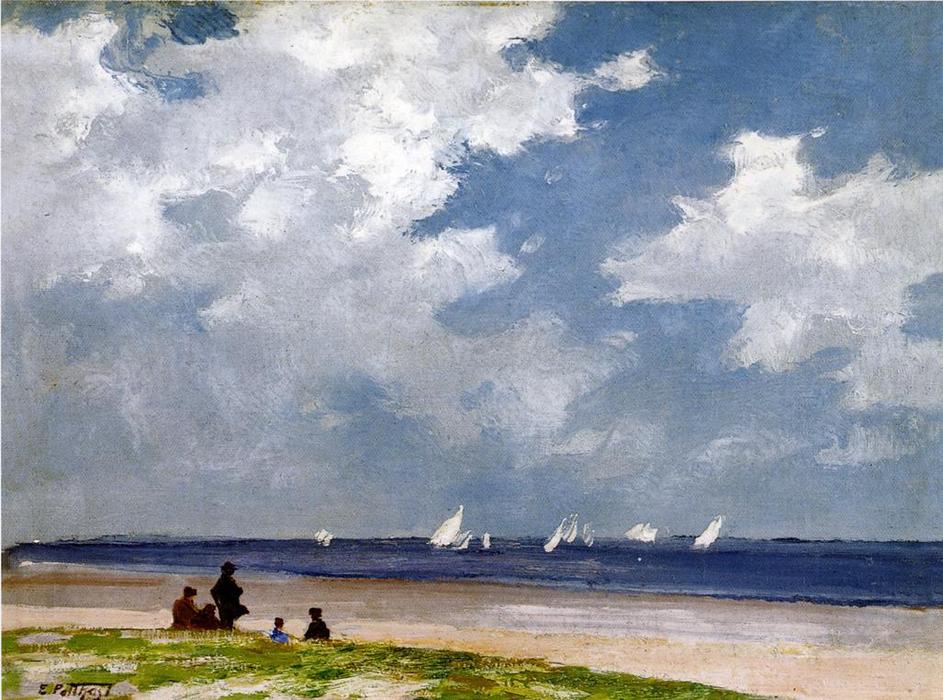 Wikioo.org - The Encyclopedia of Fine Arts - Painting, Artwork by Edward Henry Potthast - Sailboats off Far Rockaway