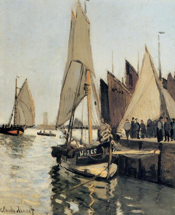 Wikioo.org - The Encyclopedia of Fine Arts - Painting, Artwork by Claude Monet - Sailing Boats at Honfleur