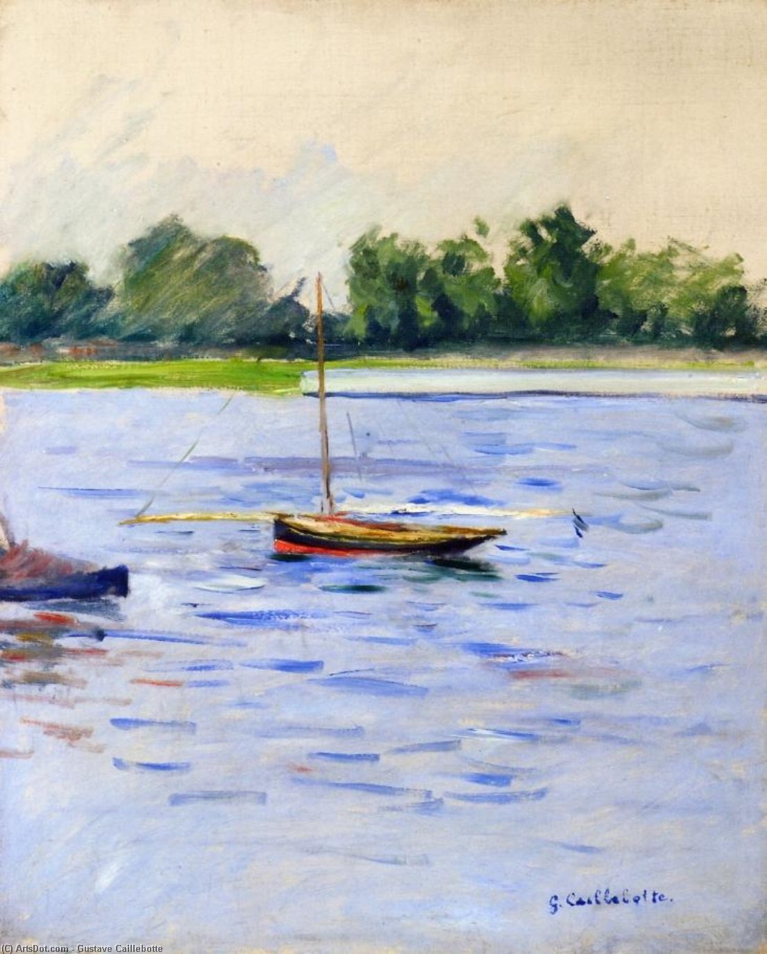 Wikioo.org - The Encyclopedia of Fine Arts - Painting, Artwork by Gustave Caillebotte - Sailing Boats on the Seine at Argenteuil