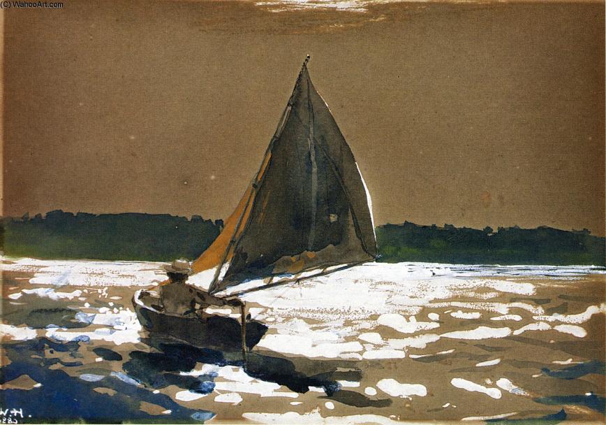 Wikioo.org – La Enciclopedia de las Bellas Artes - Pintura, Obras de arte de Winslow Homer - vela por luz de la luna