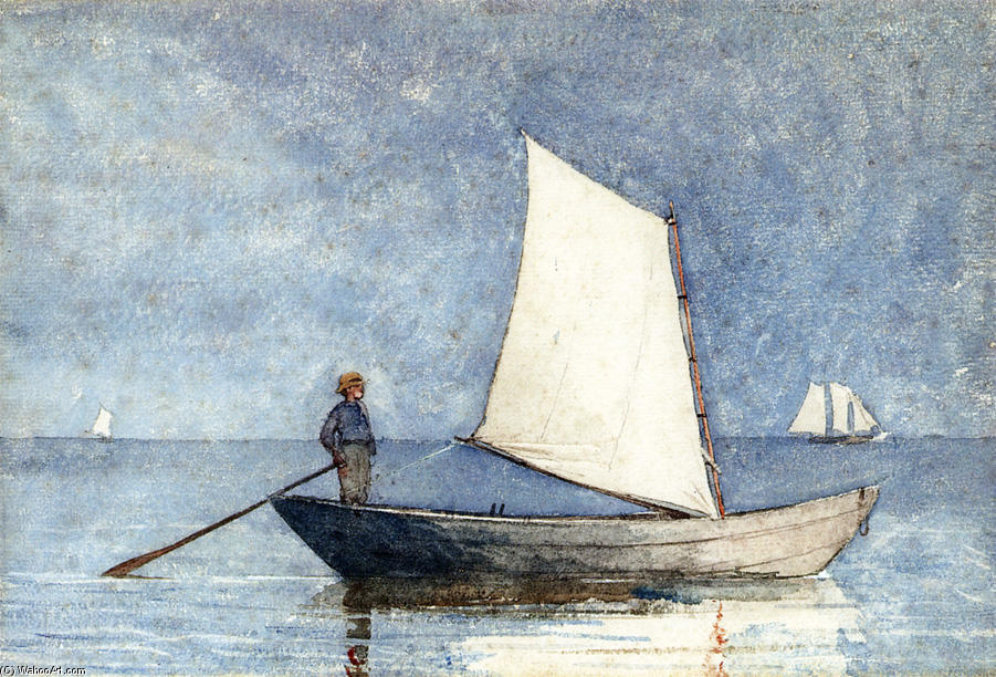 WikiOO.org - Encyclopedia of Fine Arts - Lukisan, Artwork Winslow Homer - Sailing a Dory