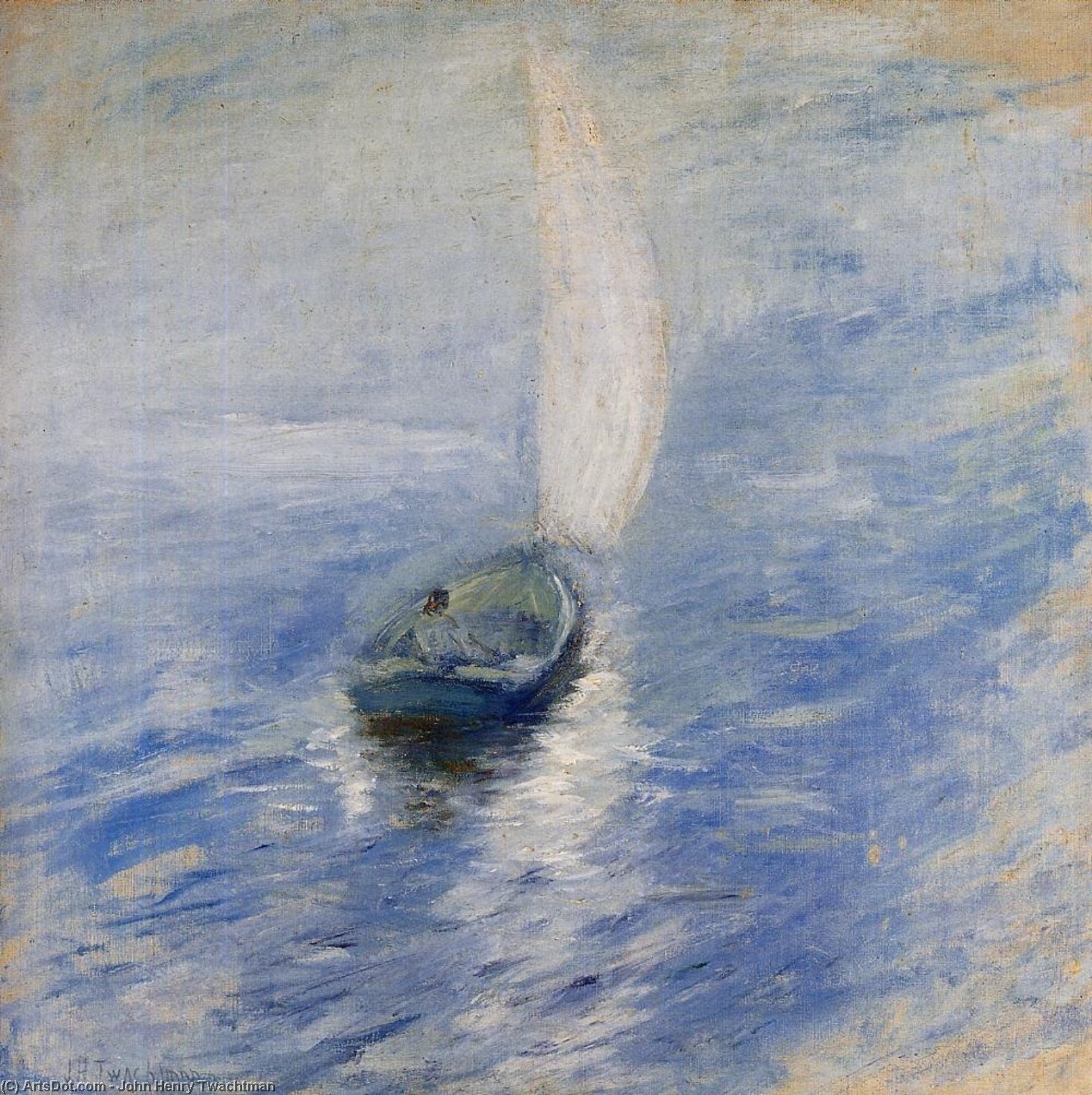 Wikioo.org – L'Encyclopédie des Beaux Arts - Peinture, Oeuvre de John Henry Twachtman - la voile dans le brouillard