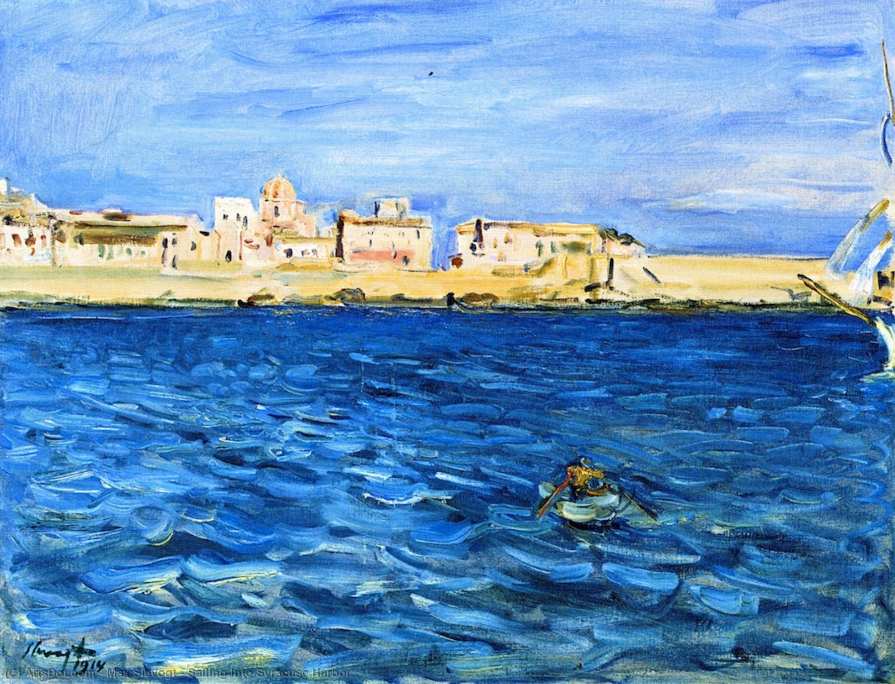 WikiOO.org - Enciklopedija dailės - Tapyba, meno kuriniai Max Slevogt - Sailing into Syracuse Harbor