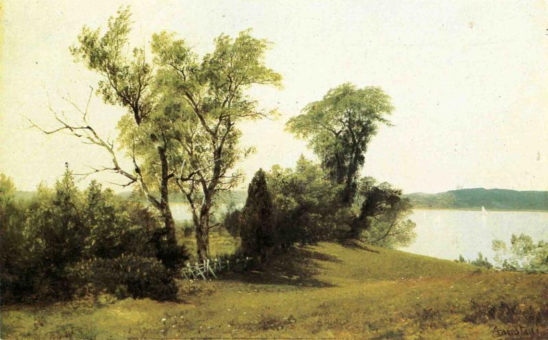 Wikioo.org - The Encyclopedia of Fine Arts - Painting, Artwork by Albert Bierstadt - Sailing on the Hudson
