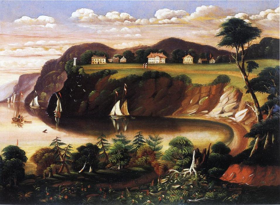 Wikioo.org - Die Enzyklopädie bildender Kunst - Malerei, Kunstwerk von Thomas Chambers - Segeln on der Hudson Fluss