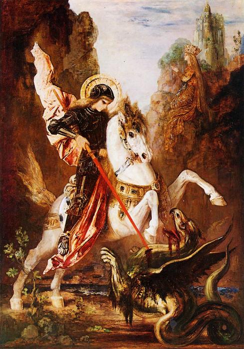 WikiOO.org - Encyclopedia of Fine Arts - Maľba, Artwork Gustave Moreau - Saint George