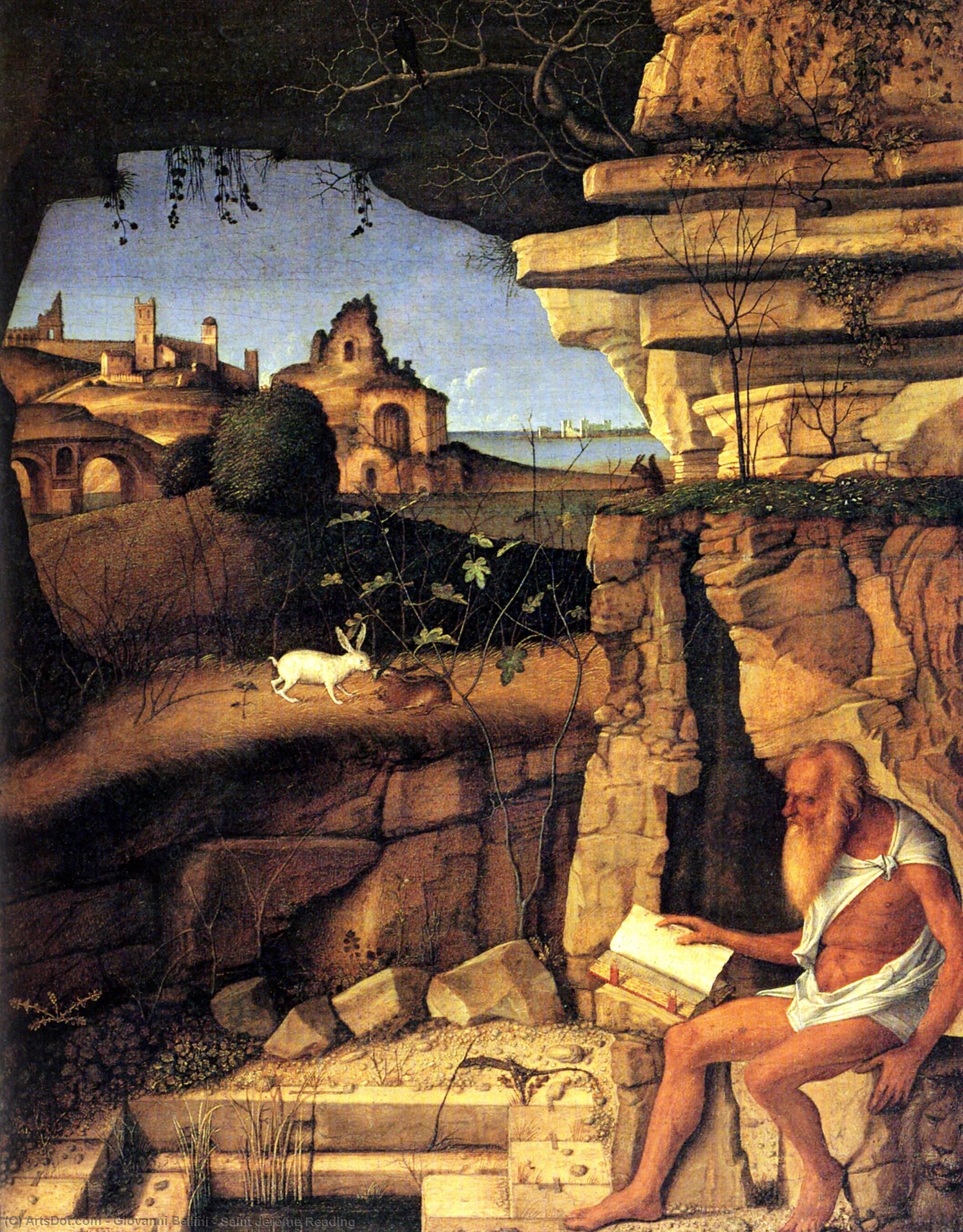 Wikioo.org - The Encyclopedia of Fine Arts - Painting, Artwork by Giovanni Bellini - Saint Jerome Reading