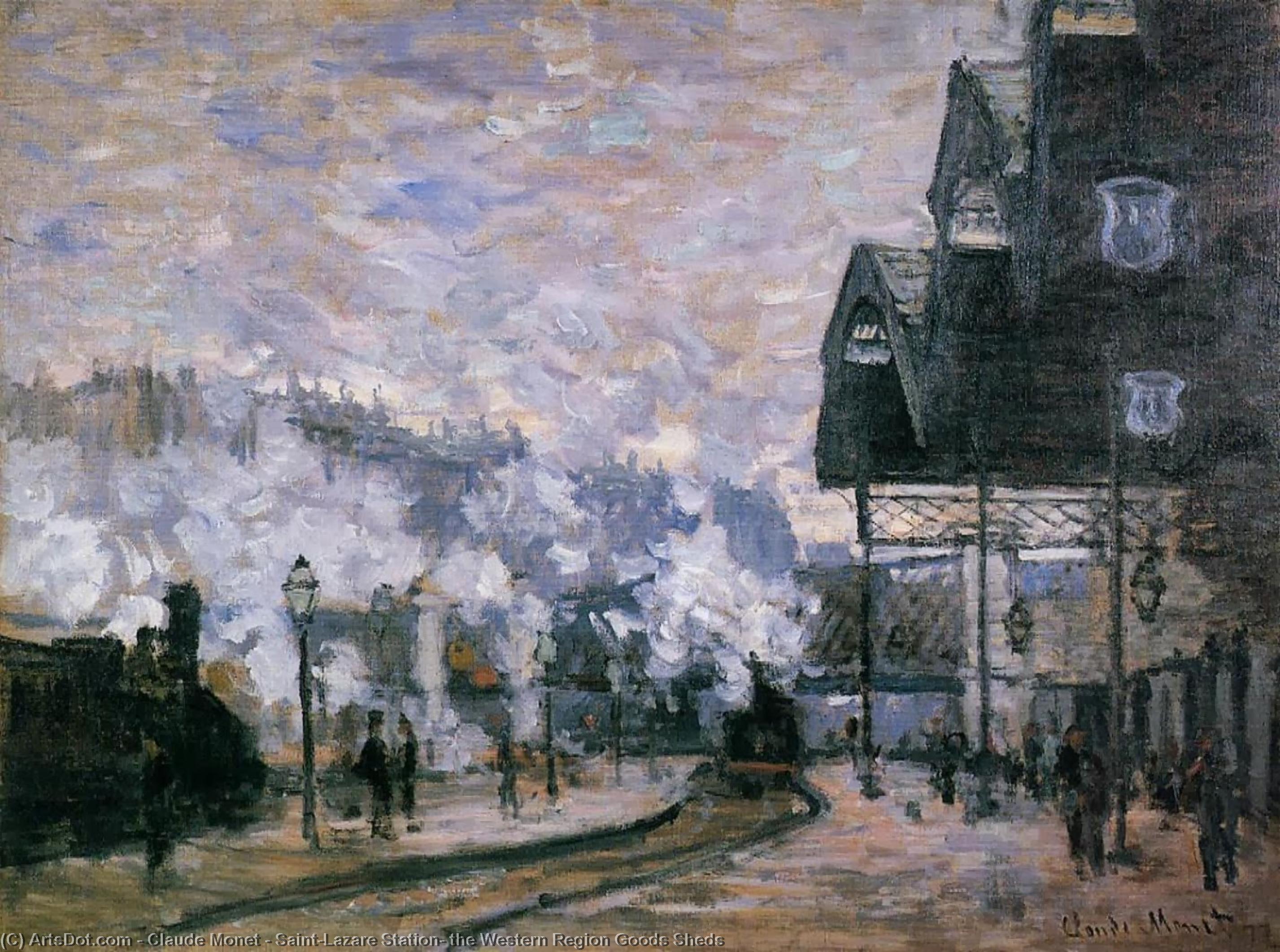 Wikioo.org - The Encyclopedia of Fine Arts - Painting, Artwork by Claude Monet - Saint-Lazare Station, the Western Region Goods Sheds