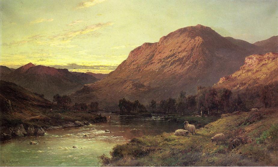 WikiOO.org - Encyclopedia of Fine Arts - Malba, Artwork Alfred De Breanski Senior - A Salmon River in Scotland