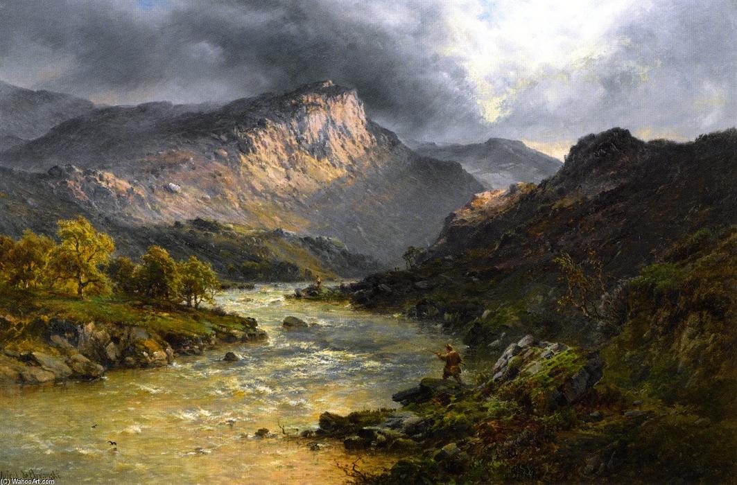 Wikioo.org - The Encyclopedia of Fine Arts - Painting, Artwork by Alfred De Breanski Senior - A Salmon Trout Stream, Cader Idris, North Wales