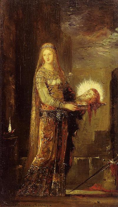 Wikoo.org - موسوعة الفنون الجميلة - اللوحة، العمل الفني Gustave Moreau - Salome Carrying the Head of John the Baptist on a Platter