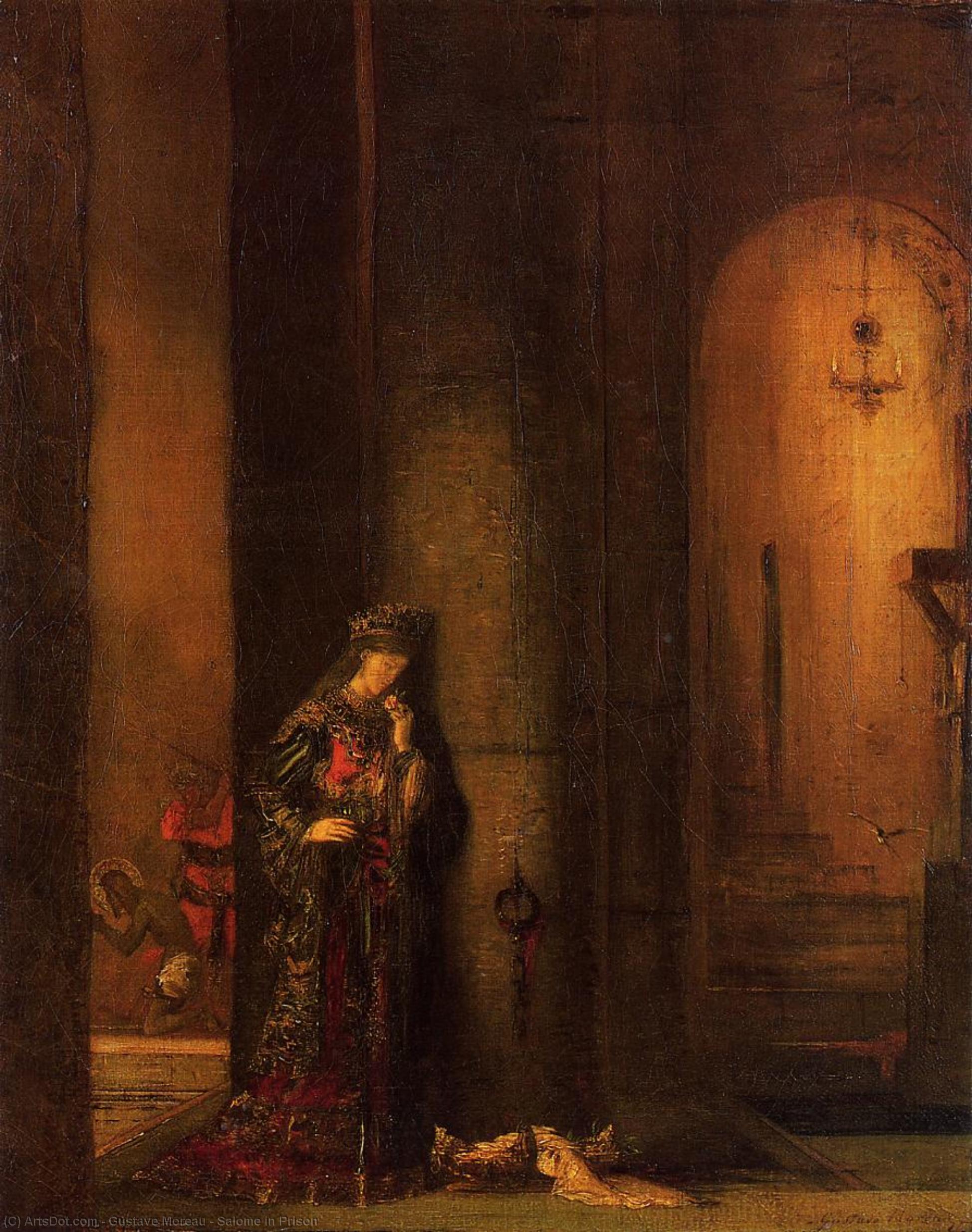 Wikioo.org - The Encyclopedia of Fine Arts - Painting, Artwork by Gustave Moreau - Salome in Prison