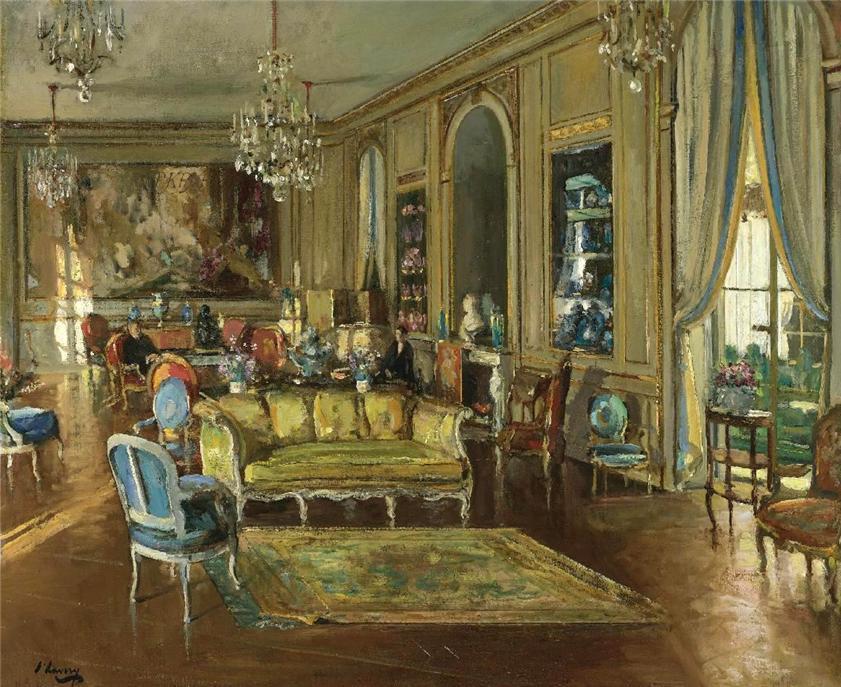 Wikioo.org - The Encyclopedia of Fine Arts - Painting, Artwork by John Lavery - The Salon, 901 Fifth Avenue