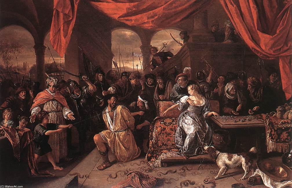 Wikioo.org - The Encyclopedia of Fine Arts - Painting, Artwork by Jan Steen - Samson and Delilah