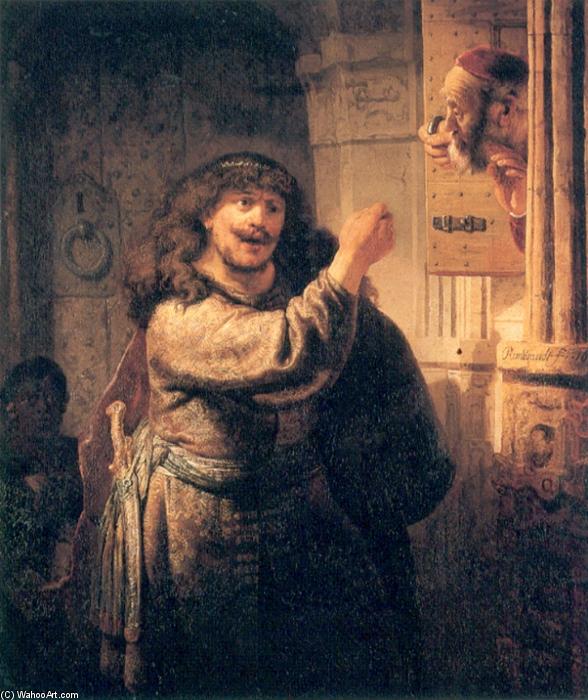 WikiOO.org – 美術百科全書 - 繪畫，作品 Rembrandt Van Rijn - 萨姆森 危险的  他 Father-in-law