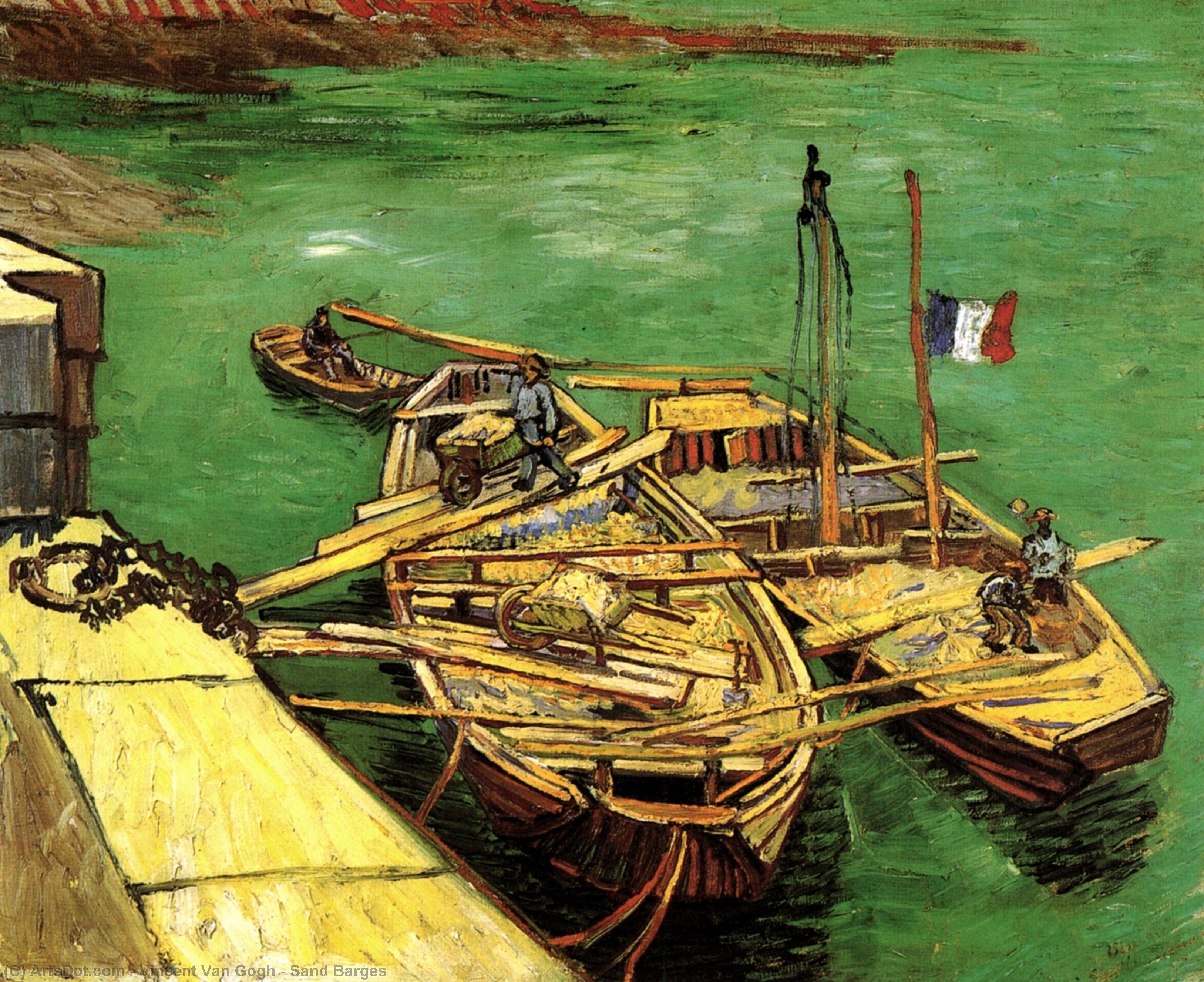 WikiOO.org - Енциклопедия за изящни изкуства - Живопис, Произведения на изкуството Vincent Van Gogh - Sand Barges
