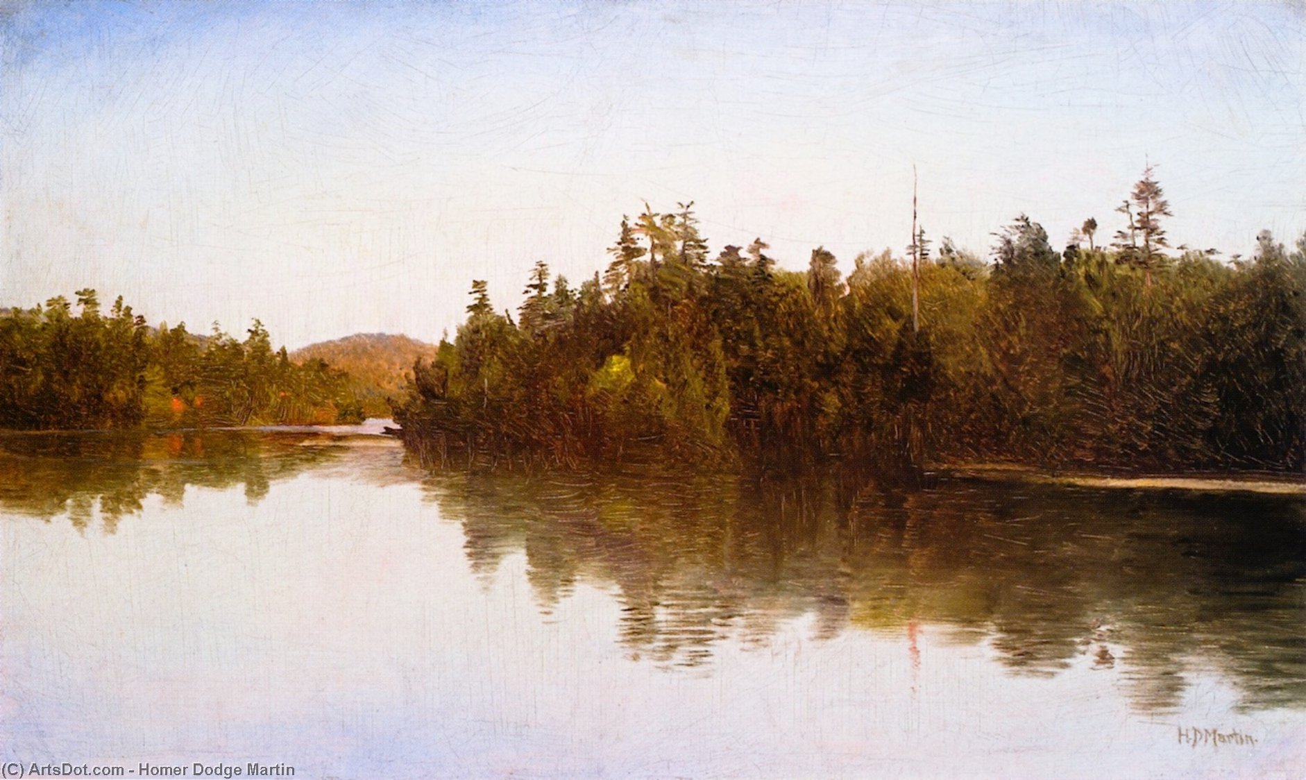 WikiOO.org - Енциклопедія образотворчого мистецтва - Живопис, Картини
 Homer Dodge Martin - Saranac Lake, 1869