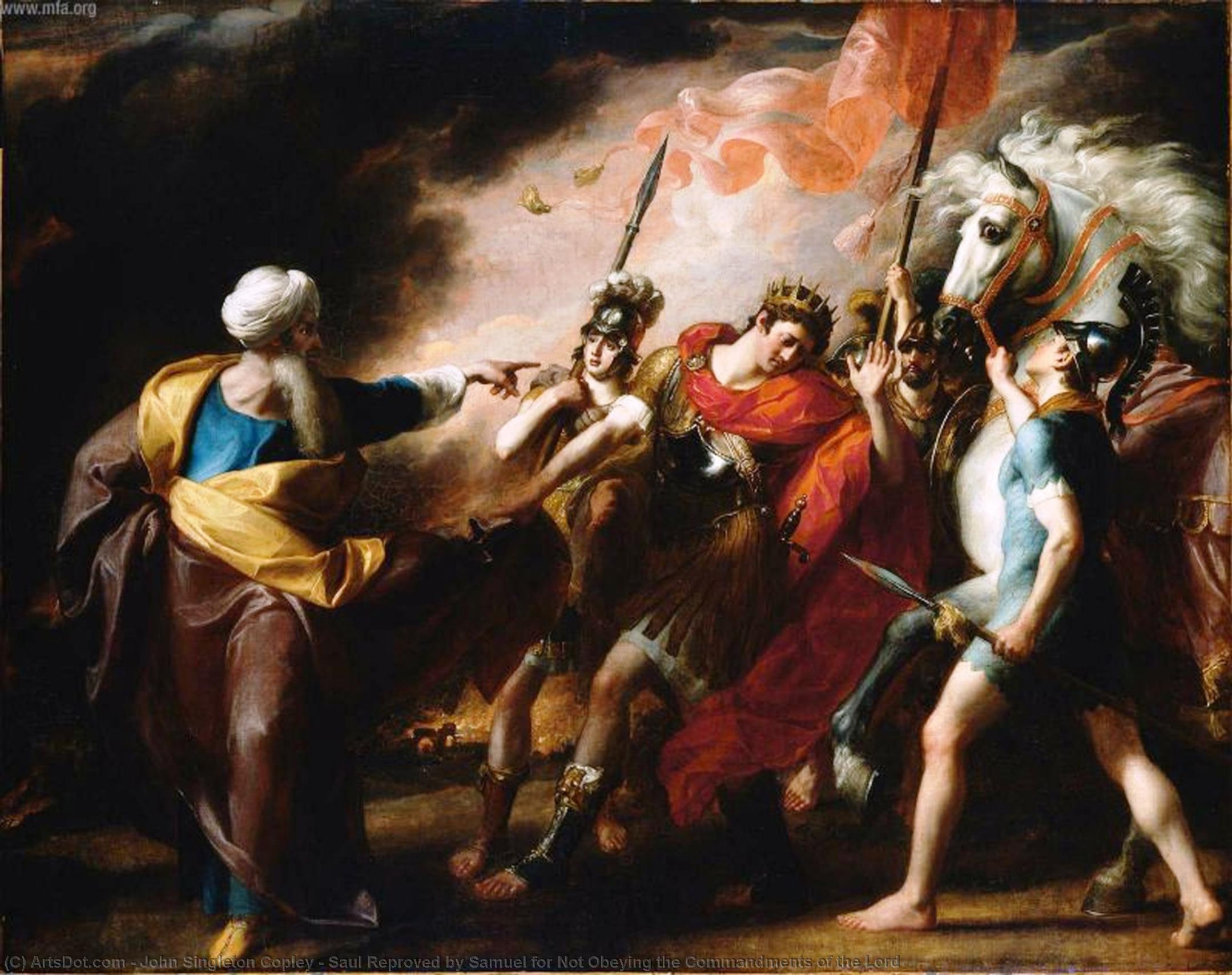 Wikioo.org - The Encyclopedia of Fine Arts - Painting, Artwork by John Singleton Copley - Saul Reproved by Samuel for Not Obeying the Commandments of the Lord