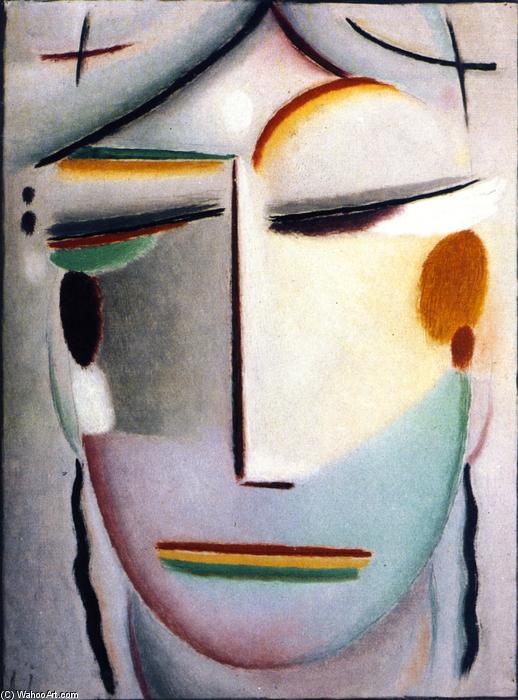 Wikioo.org - The Encyclopedia of Fine Arts - Painting, Artwork by Alexej Georgewitsch Von Jawlensky - Savior's Face: Distant Highness - Buddha II