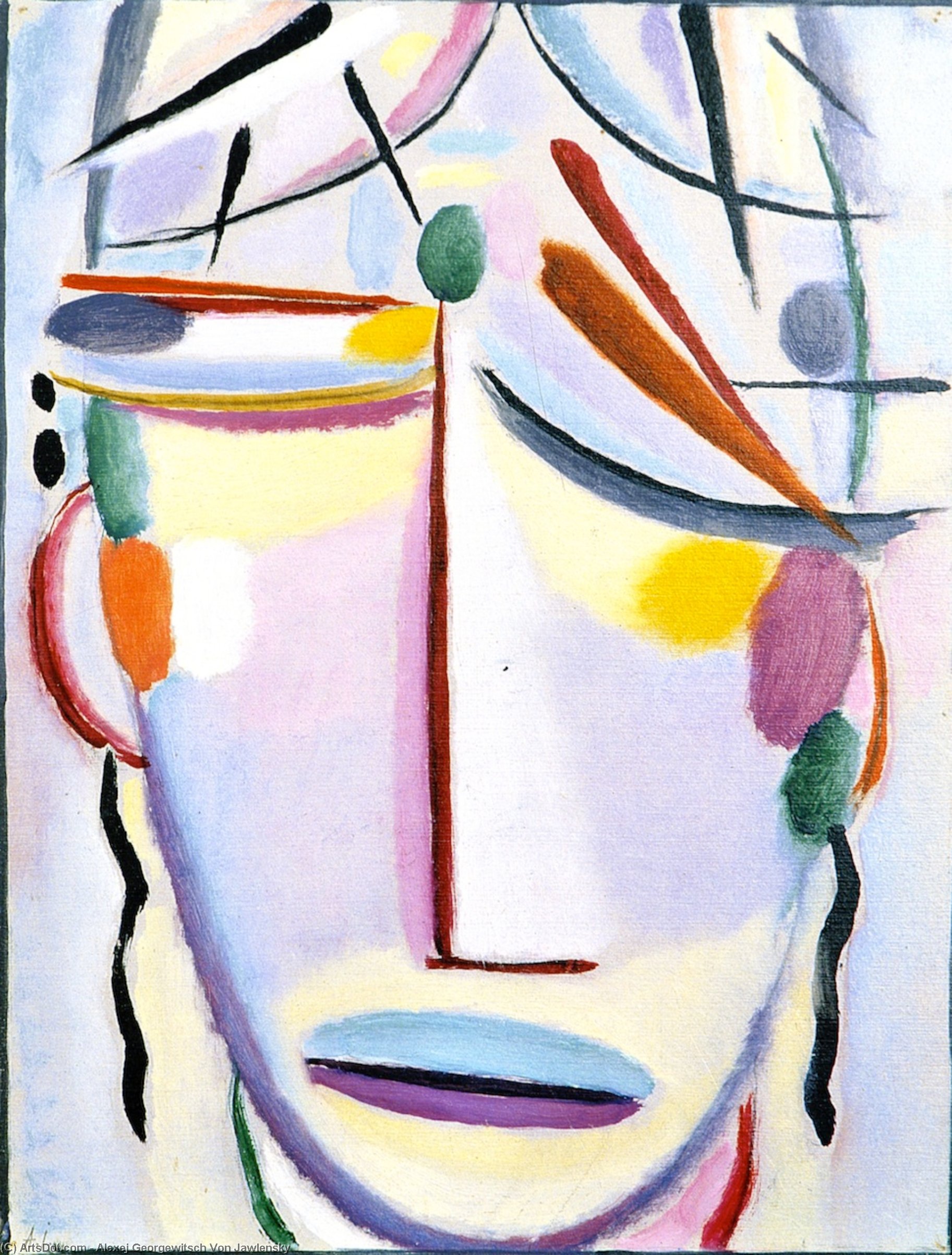 WikiOO.org - Encyclopedia of Fine Arts - Lukisan, Artwork Alexej Georgewitsch Von Jawlensky - Savior's Face: Pain