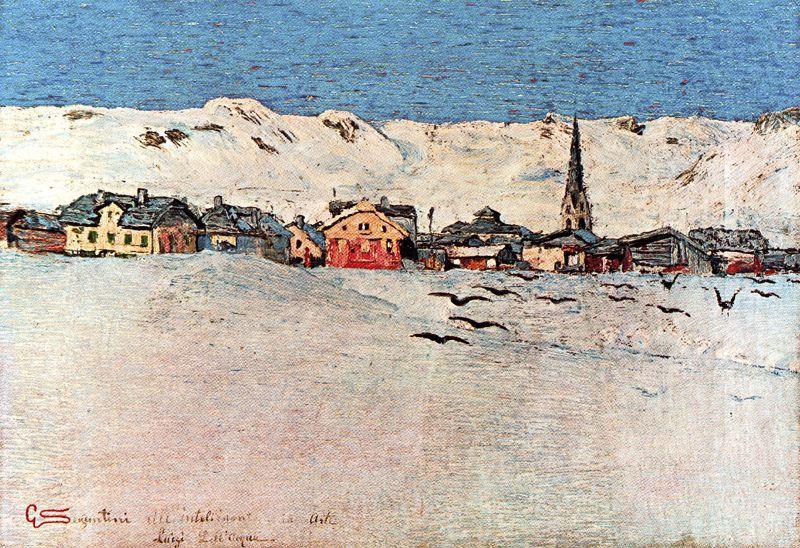 Wikioo.org - The Encyclopedia of Fine Arts - Painting, Artwork by Giovanni Segantini - Savognin winter