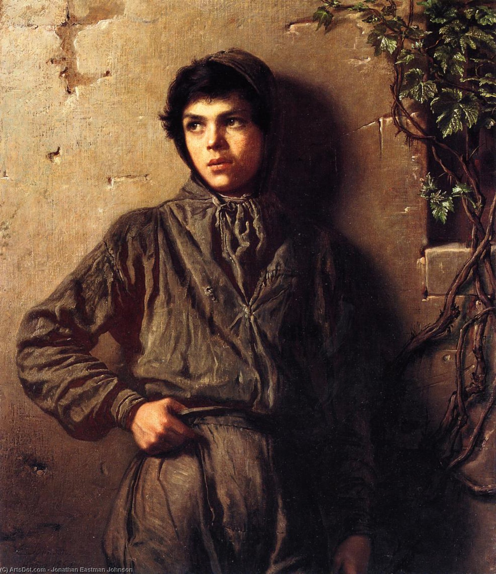 WikiOO.org - Енциклопедия за изящни изкуства - Живопис, Произведения на изкуството Jonathan Eastman Johnson - The Savoyard Boy