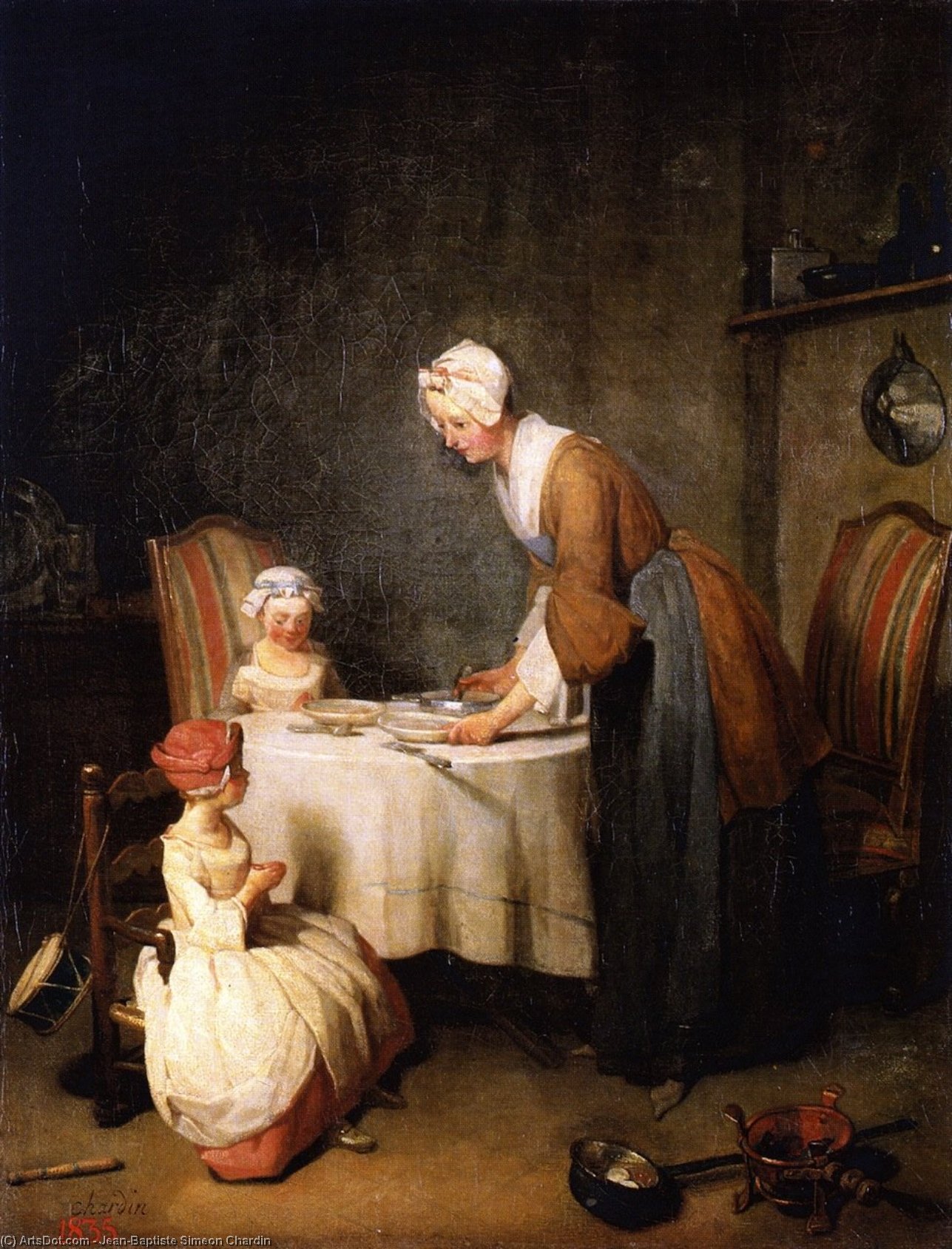 Wikioo.org - The Encyclopedia of Fine Arts - Painting, Artwork by Jean-Baptiste Simeon Chardin - Saying Grace