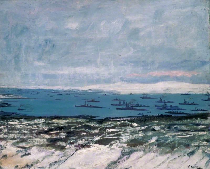 Wikioo.org - The Encyclopedia of Fine Arts - Painting, Artwork by John Lavery - Scapa Flow, Orkney, from the Signal Station
