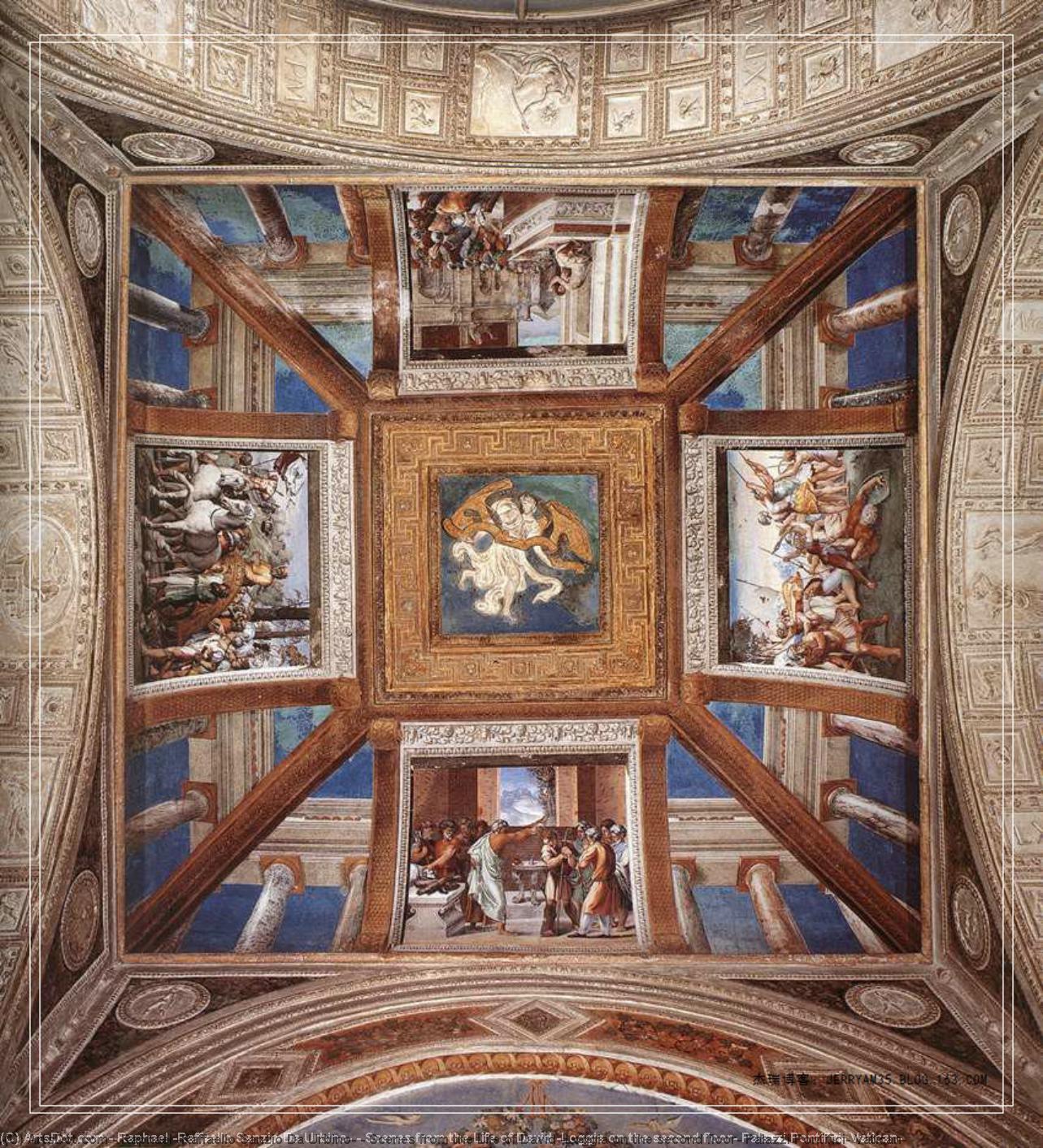 Wikioo.org - Bách khoa toàn thư về mỹ thuật - Vẽ tranh, Tác phẩm nghệ thuật Raphael (Raffaello Sanzio Da Urbino) - Scenes from the Life of David (Loggia on the second floor, Palazzi Pontifici, Vatican)