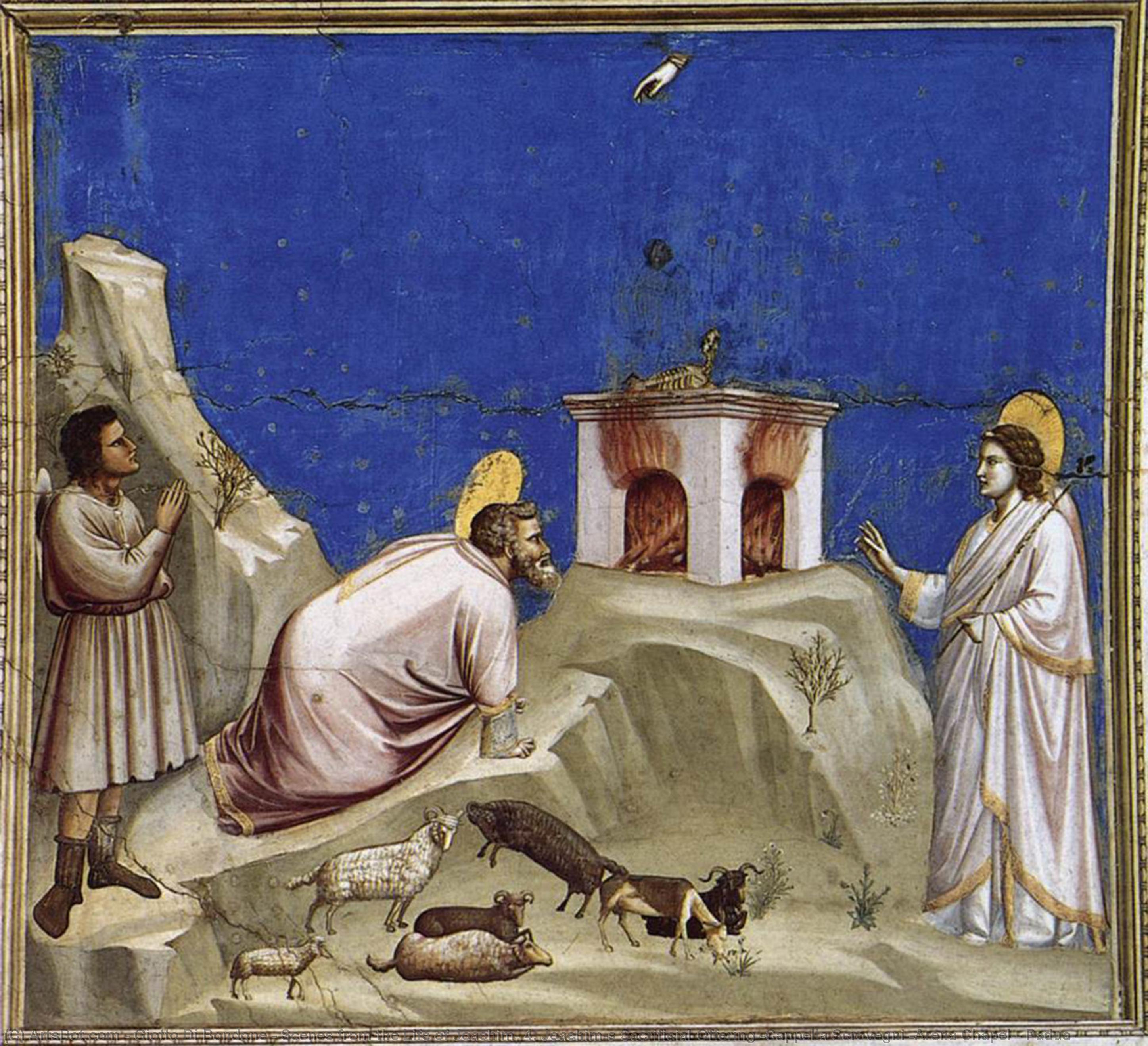 WikiOO.org - Encyclopedia of Fine Arts - Lukisan, Artwork Giotto Di Bondone - Scenes from the Life of Joachim: 4. Joachim's Sacrificial Offering (Cappella Scrovegni (Arena Chapel), Padua)