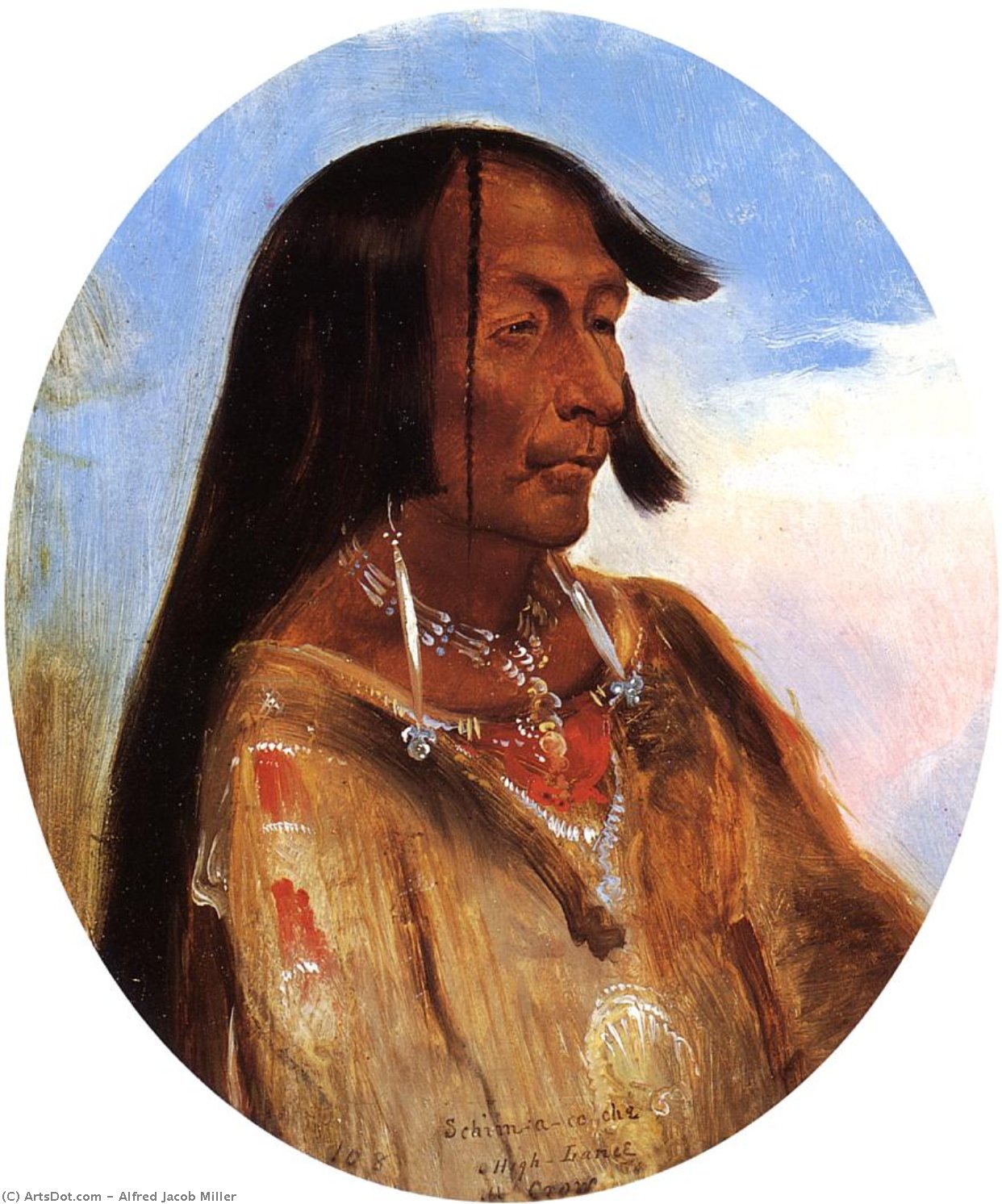 WikiOO.org - Encyclopedia of Fine Arts - Lukisan, Artwork Alfred Jacob Miller - Schim-A-Cho-Che, Crow Chief