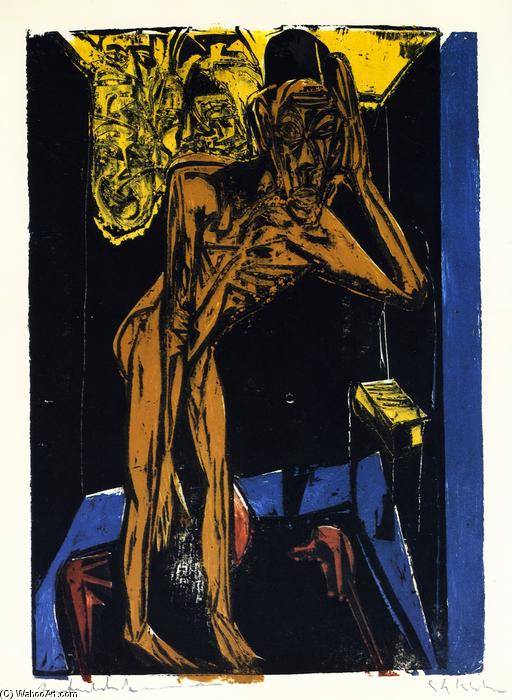 Wikioo.org - Die Enzyklopädie bildender Kunst - Malerei, Kunstwerk von Ernst Ludwig Kirchner - Schlemihl in der Einsamkeit des Zimmers