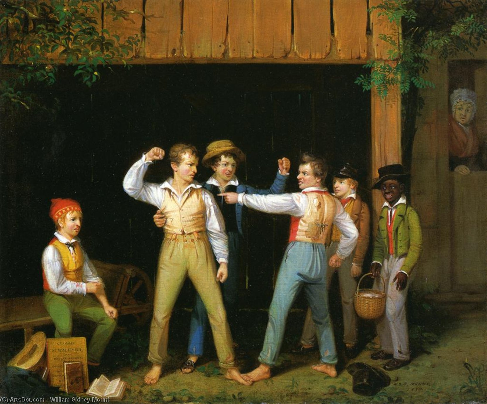 WikiOO.org - אנציקלופדיה לאמנויות יפות - ציור, יצירות אמנות William Sidney Mount - School Boys Quarreling