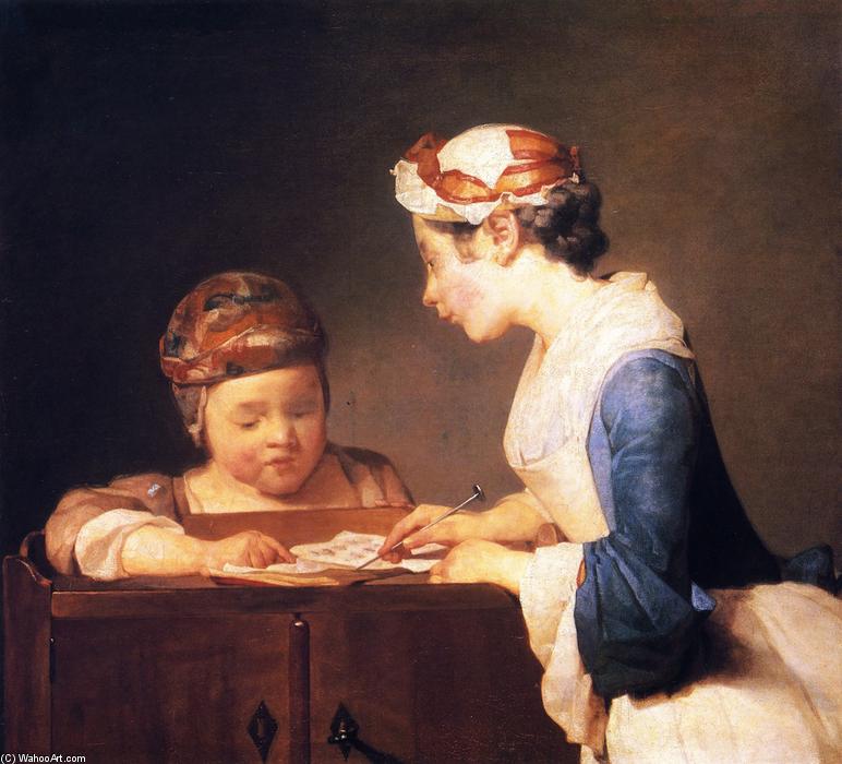 Wikioo.org - The Encyclopedia of Fine Arts - Painting, Artwork by Jean-Baptiste Simeon Chardin - The Schoolmistress