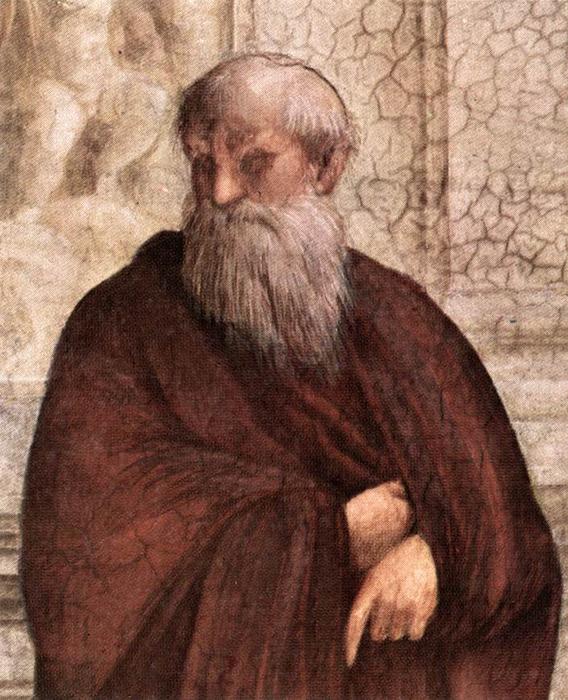 WikiOO.org - Encyclopedia of Fine Arts - Lukisan, Artwork Raphael (Raffaello Sanzio Da Urbino) - The School of Athens (detail 6) (Stanza della Segnatura)
