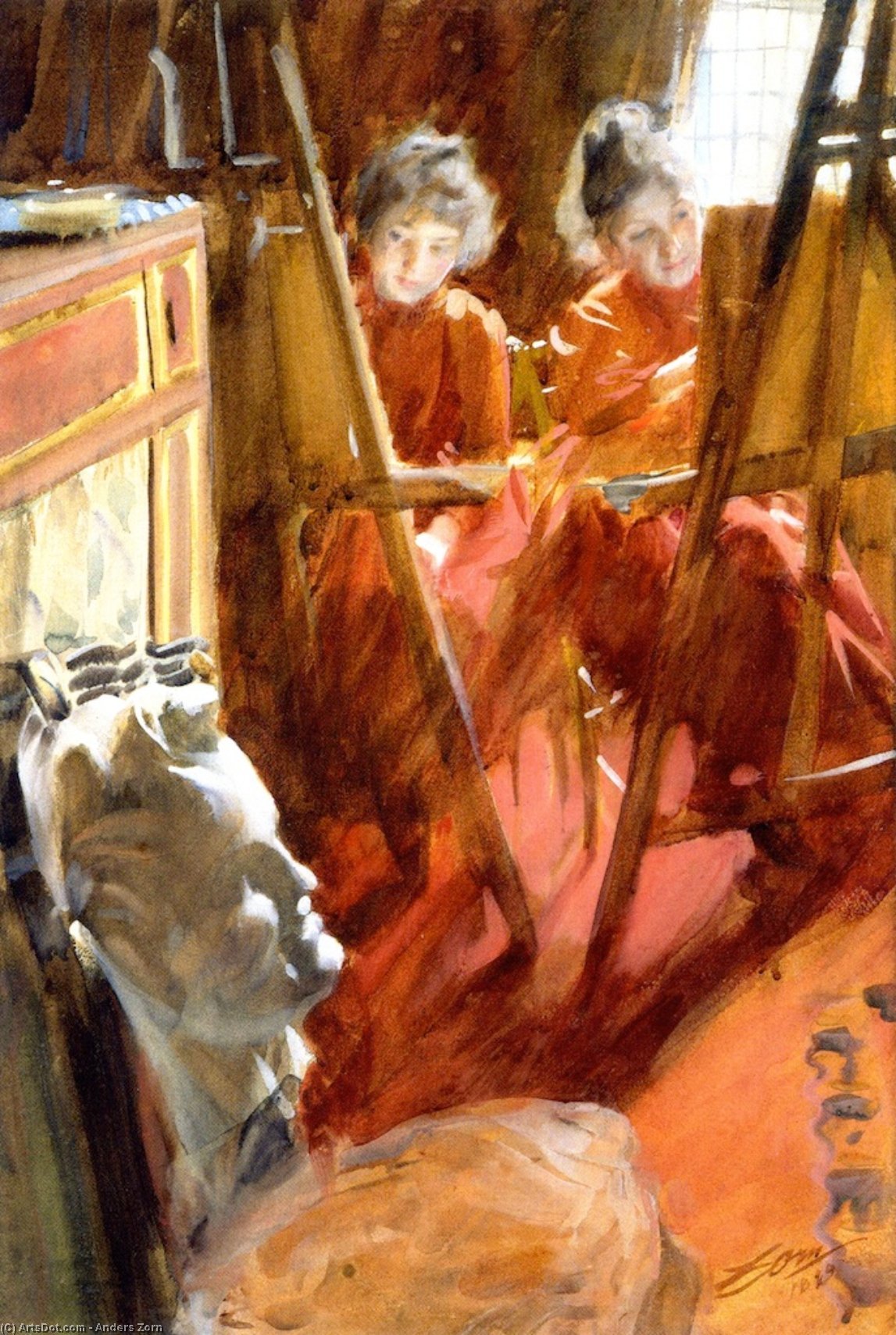 WikiOO.org - Encyclopedia of Fine Arts - Maľba, Artwork Anders Leonard Zorn - The Schwartz Girls