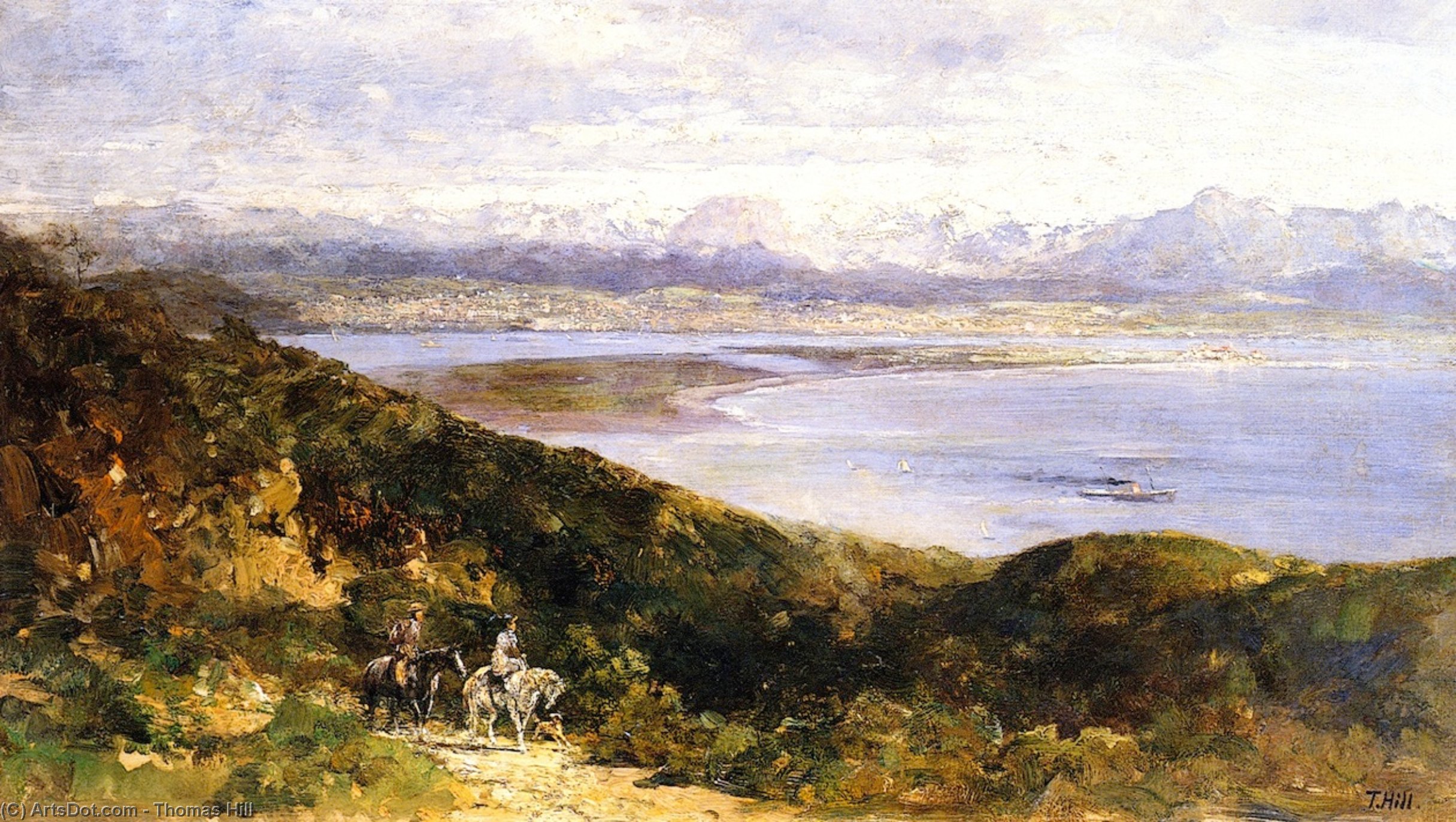 Wikioo.org - The Encyclopedia of Fine Arts - Painting, Artwork by Thomas Hill - San Diego Bay from Point Loma