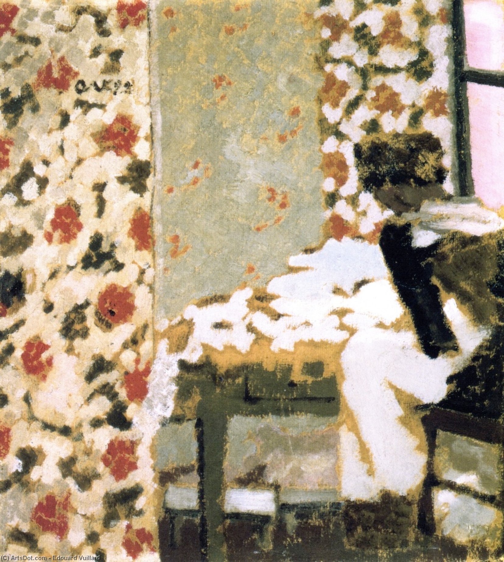 Wikioo.org - The Encyclopedia of Fine Arts - Painting, Artwork by Jean Edouard Vuillard - Seamstress with Scraps