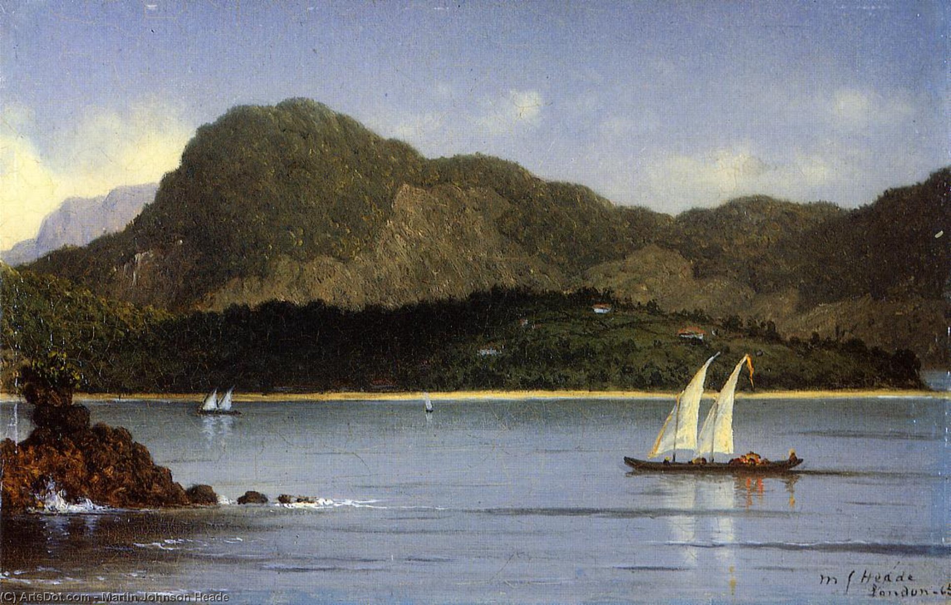 Wikioo.org - The Encyclopedia of Fine Arts - Painting, Artwork by Martin Johnson Heade - Seascape (also known as Brazilian View)