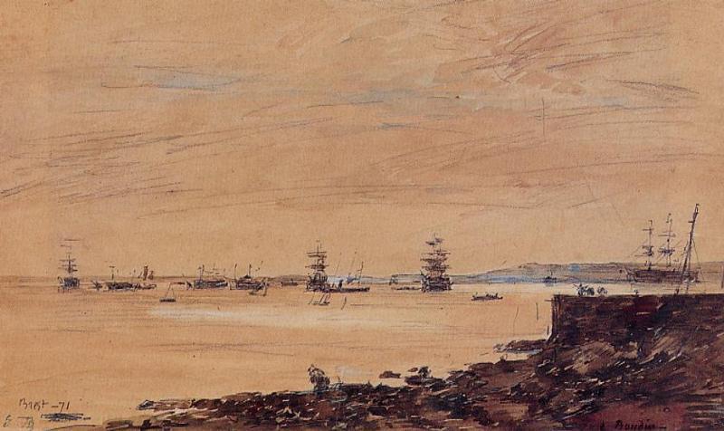 WikiOO.org - Εγκυκλοπαίδεια Καλών Τεχνών - Ζωγραφική, έργα τέχνης Eugène Louis Boudin - Seascape
