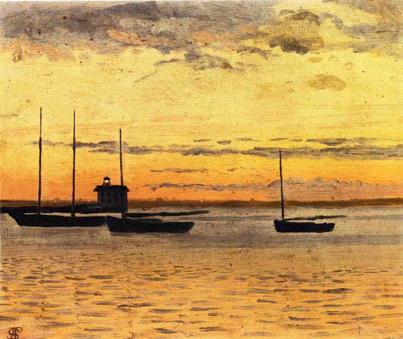 Wikioo.org – L'Encyclopédie des Beaux Arts - Peinture, Oeuvre de Francis A Silva - paysage marin au coucher du soleil