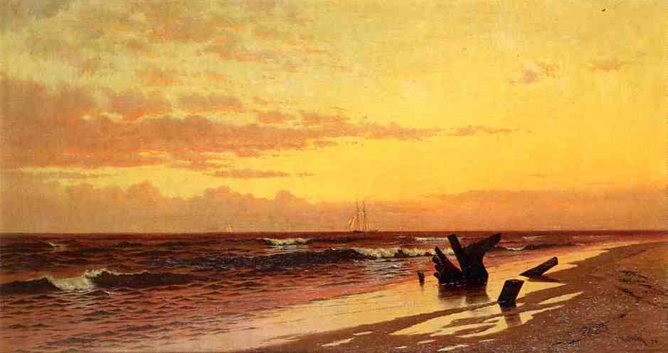 Wikioo.org - The Encyclopedia of Fine Arts - Painting, Artwork by Francis A Silva - Seascape at Sunset