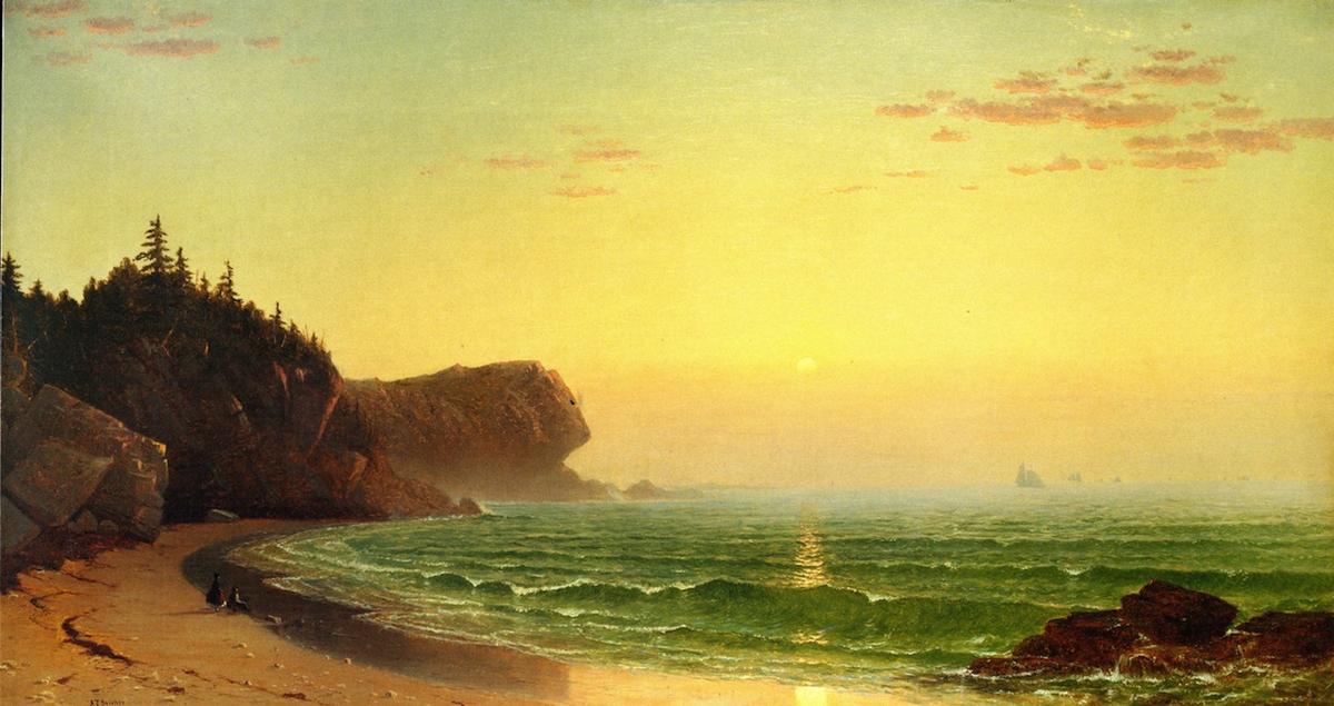 Wikioo.org - The Encyclopedia of Fine Arts - Painting, Artwork by Alfred Thompson Bricher - Seascape: Sunset