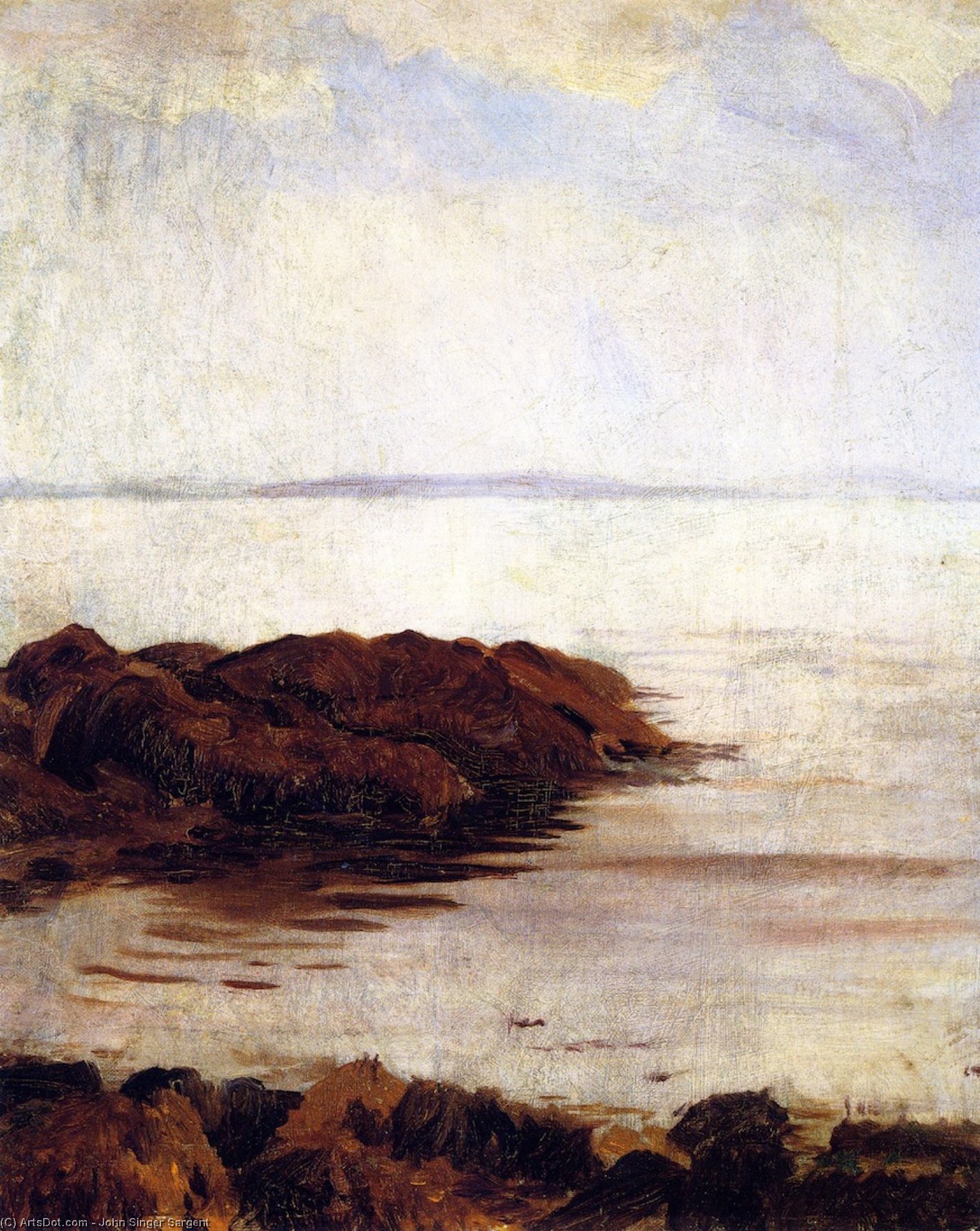 Wikioo.org - The Encyclopedia of Fine Arts - Painting, Artwork by John Singer Sargent - Seascape with Rocks (also known as Sea and Rock)