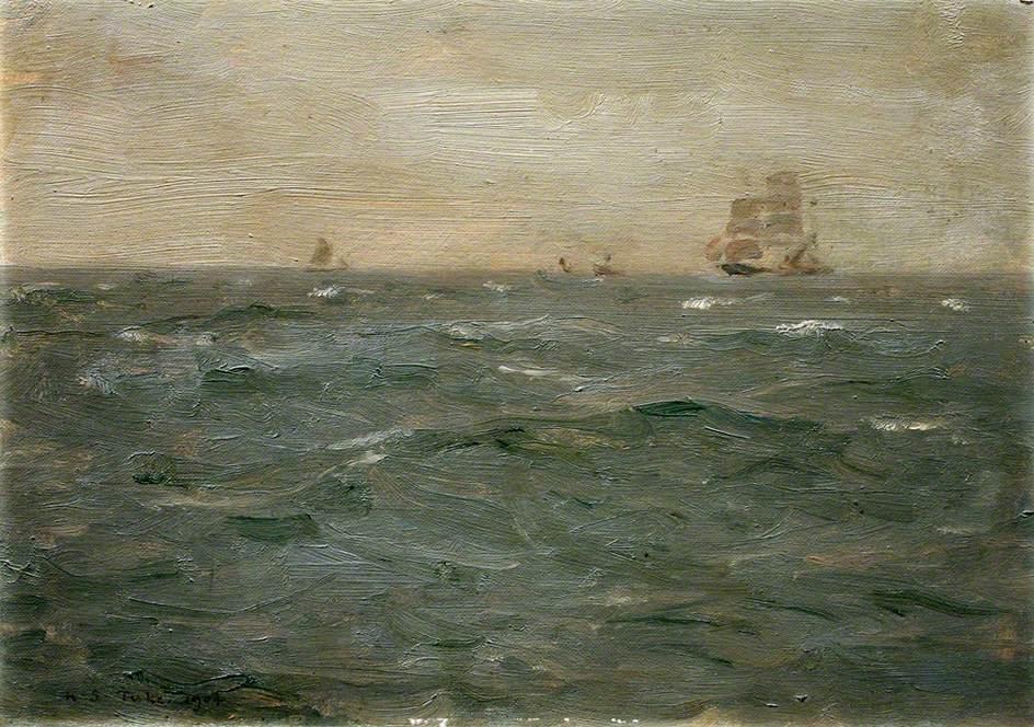WikiOO.org - Енциклопедія образотворчого мистецтва - Живопис, Картини
 Henry Scott Tuke - Seascape with Sailing Craft