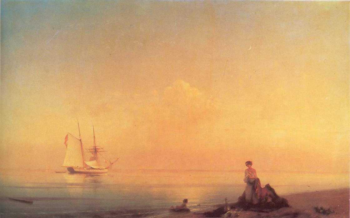 Wikioo.org - สารานุกรมวิจิตรศิลป์ - จิตรกรรม Ivan Aivazovsky - Seashore. Calm.