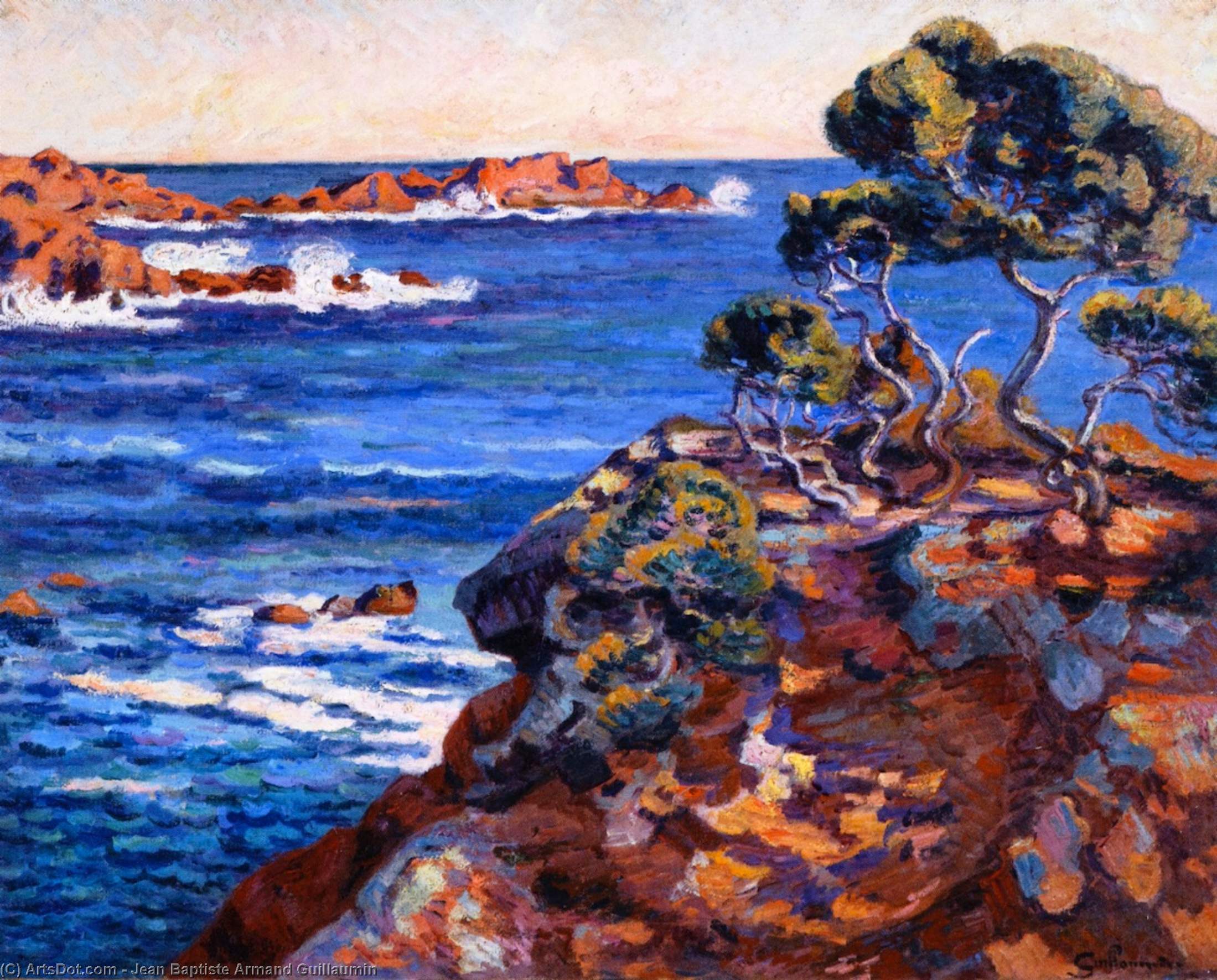 Wikioo.org - The Encyclopedia of Fine Arts - Painting, Artwork by Jean Baptiste Armand Guillaumin - Seaside at Agay